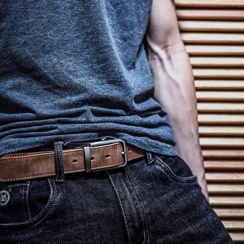 

Новый простой мужской ремень с квадратной пряжкой из сплава, модный с повседневными брюками, деловой ремень, индивидуальный мужской дизайнерский ремень