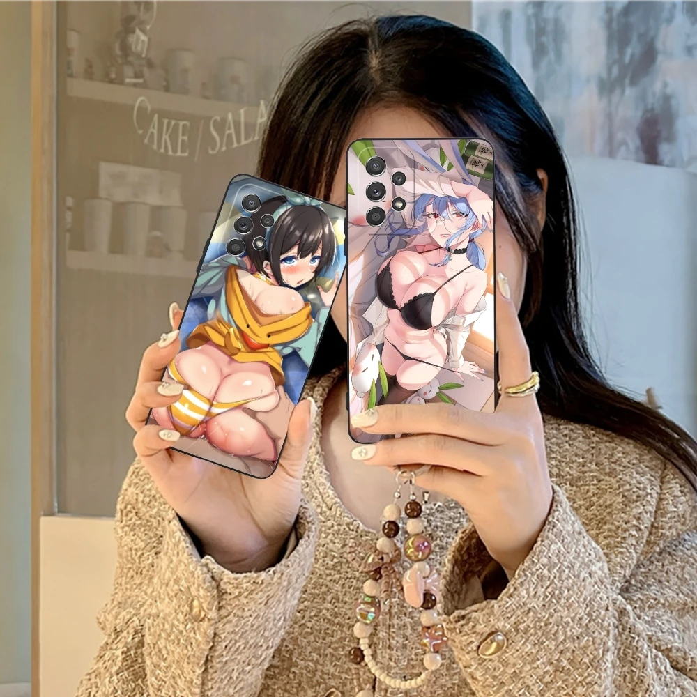 Waifu Hentai Girl Sensei Mobile Cell Phone Case for Samsung Galaxy A91 73 71 70 54 53 52 34 24 23 21 S 5G Black Cover Shell