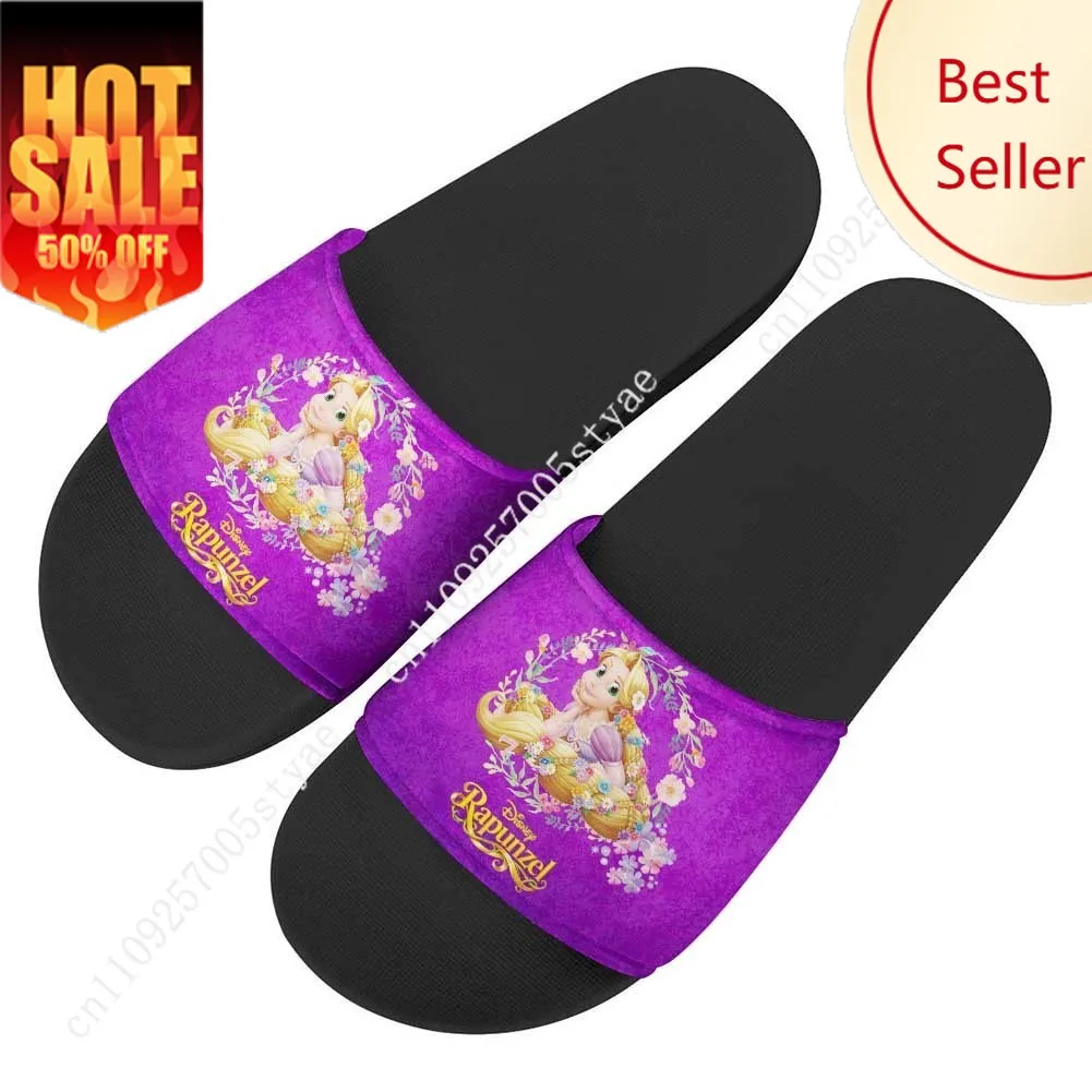 

Rapunzel House Slippers Disney Cartoon Tangled Movies Sandals Design Your Photo Text Logo Holiday Gifts Custom Shoes