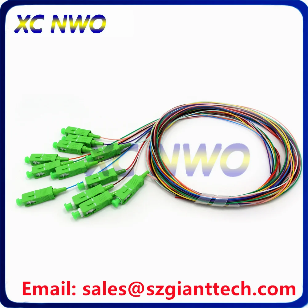 10pcs/Lot! 12Colored Single Mode LC/APC,SC/APC 0.9MM 1.5M G657A2 tight-buffer Colorful Fiber Optic Pigtail