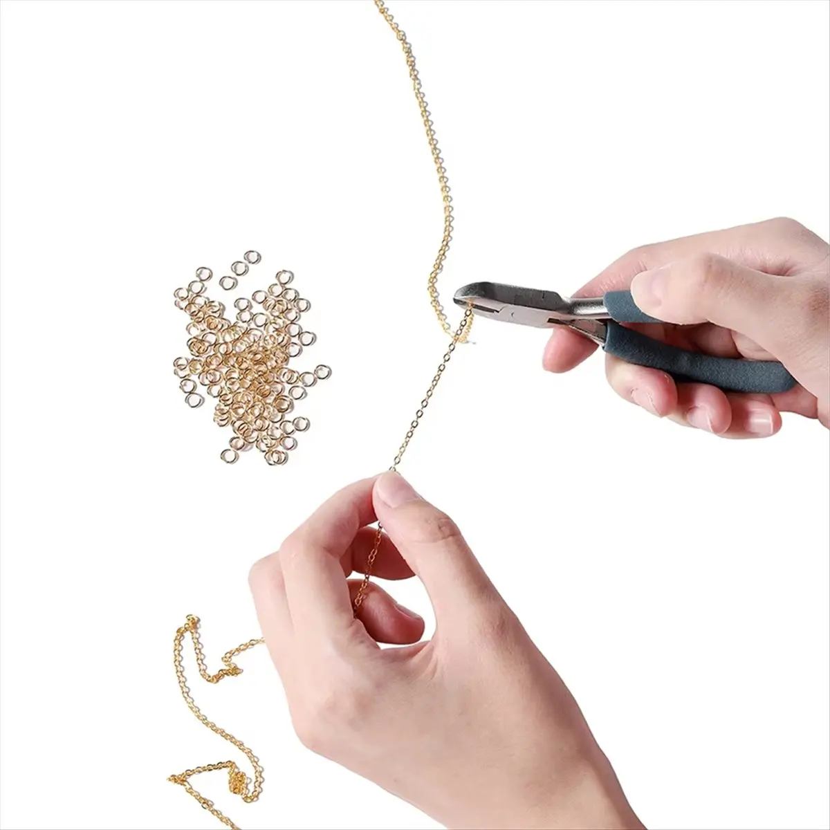 2026 + 3 متر سبيكة السائبة ربط سلسلة مع الانتقال خواتم جراد البحر المشابك قلادة سلاسل DIY بها بنفسك صنع المجوهرات المورد اكسسوارات #1