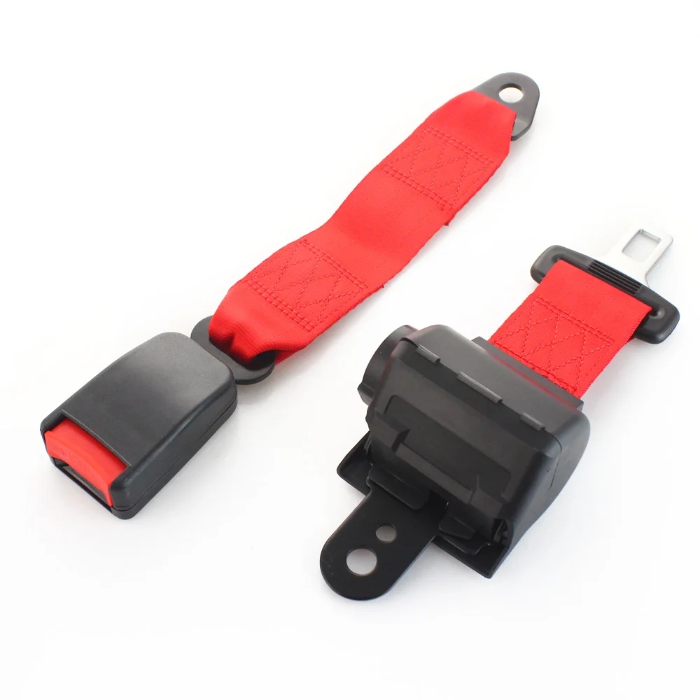 Two-point Adjustable Seat Belt Automatic Telescopic 5 Color Black Red Grey Blue Beige 118CM Quick Release Buckle Safety