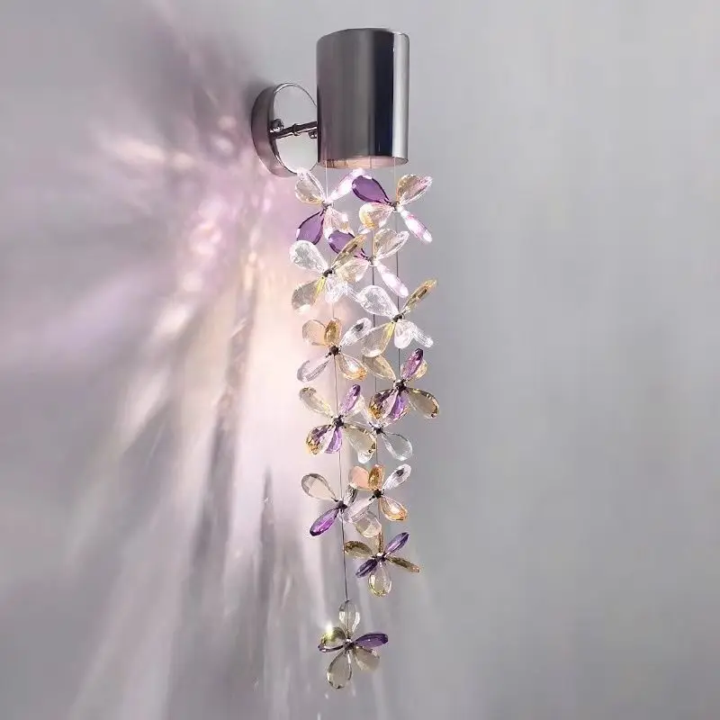 

Internet famous crystal wall lamp, postmodern light luxury living room, crystal creative romantic bedside lamp