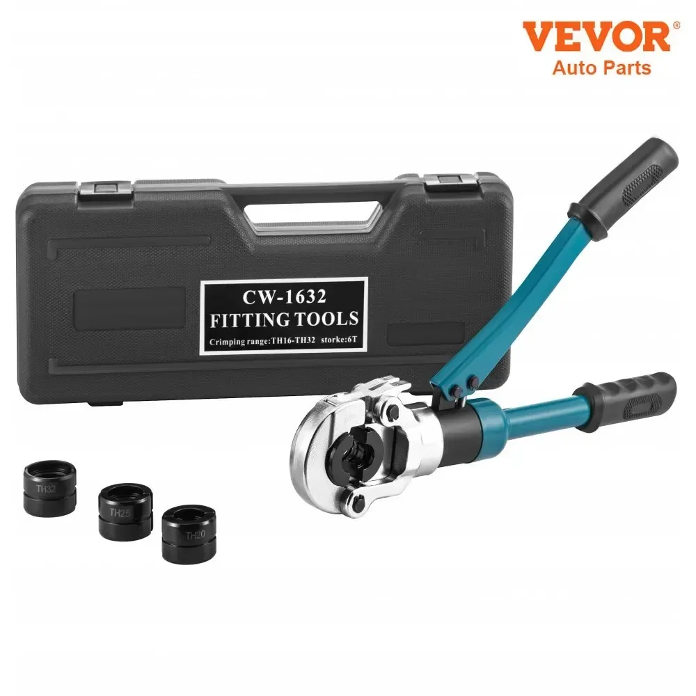 VEVOR Hydraulic Pex Pipe Aluminum Plastic Pipe Tube Crimping Tool TH Jaws CW-1632 Floor Heating Pipe Plumbing Pressure Clamp