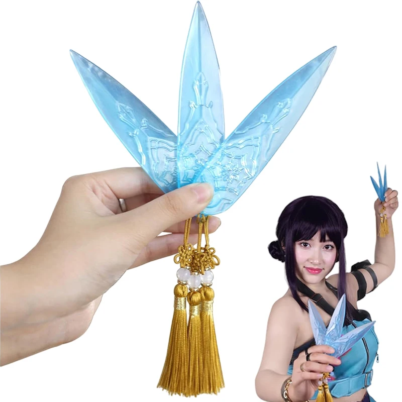 3pcs/set KPop Demon Hunters Zoey Translucent Dagger Dart Weapons Cosplay Prop Halloween Carnival Party Roleplay Accessories Gift image 3