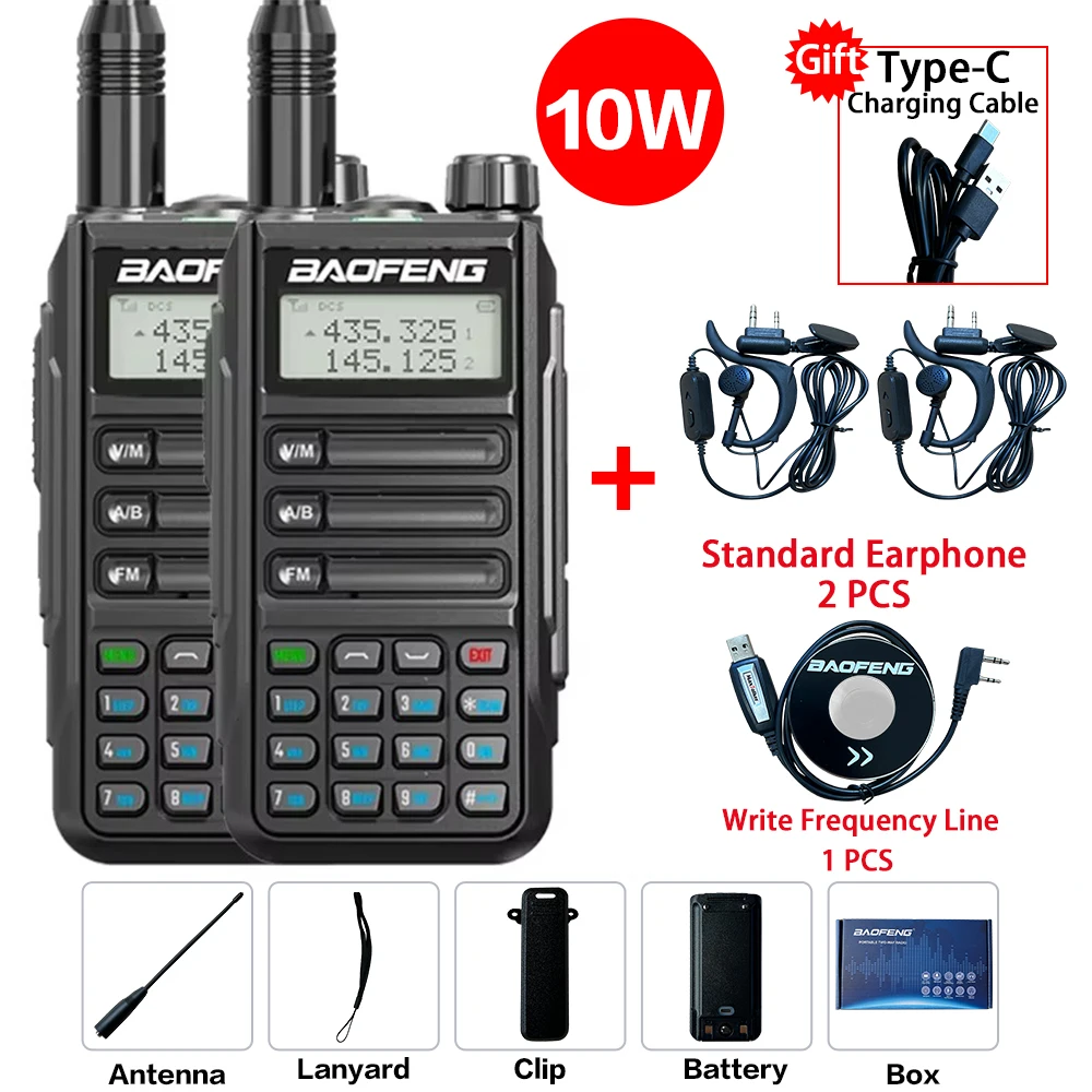 

2PCS NEW Baofeng UV 16 Max V2 High Power Upgraded Of UV9R UV5R Walkie Talkie IP68 Waterproof 50KM Long Range Dual Band Ham Radio