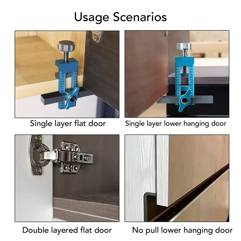 

A02F-Cabinet Door Installation Tool Cabinet Door Drilling Locator For Closet With Drill