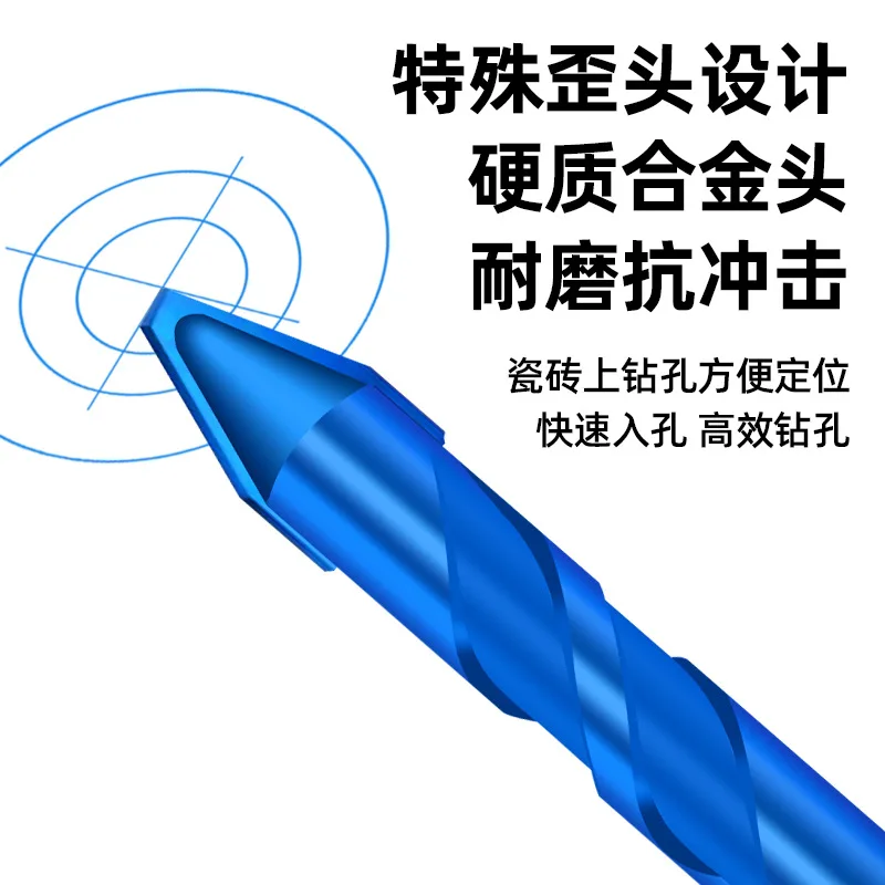 Ceramic Tilting Eccentric Bit For Dry Ceramic Tile Perforating Glass Triangle Drill Hex Handle Electric Hand Drill Rotary Head