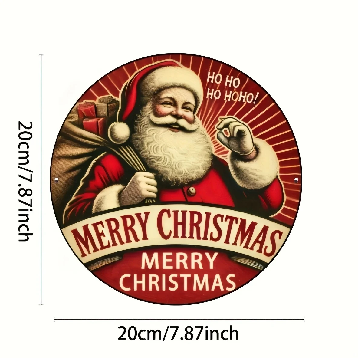 Vintage Santa Claus Round Aluminum Sign - the Perfect Choice for Christmas and Winter Decorations, Suitable for Wall Art in Homes, Bars, Cafes, and Garages - 8x8inch