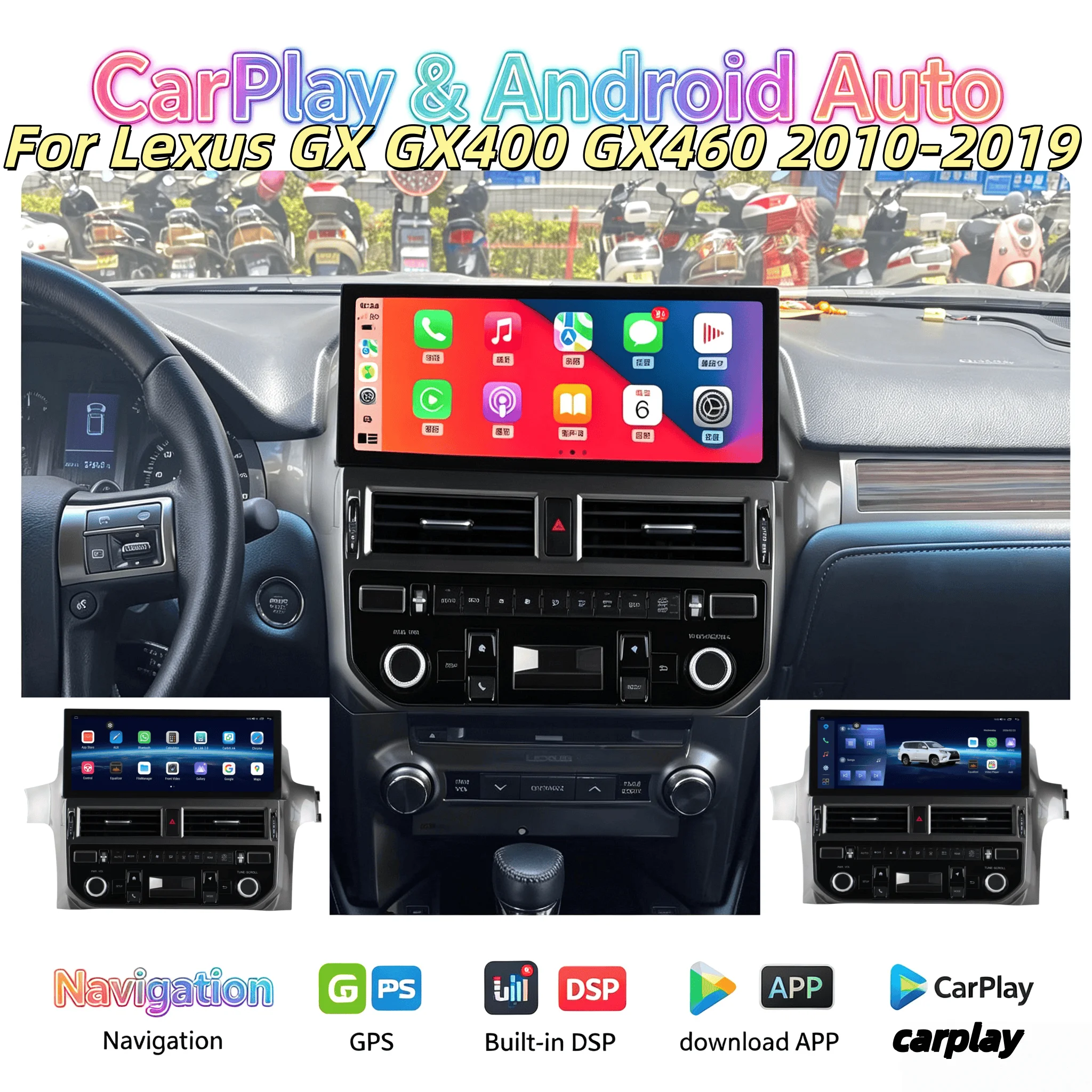 Multimedia Video CarPlay For Lexus GX GX400 GX460 2010 2011 2012 2013-2019 Android14 Player Car Radio Auto GPS Navi Digital