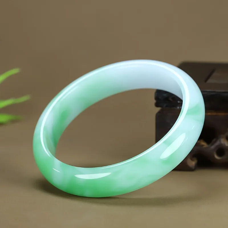 High Ice Seed Azure Frozen Bracelet, Flat Bar Fashion Jade Bracelet Fashion Accessories