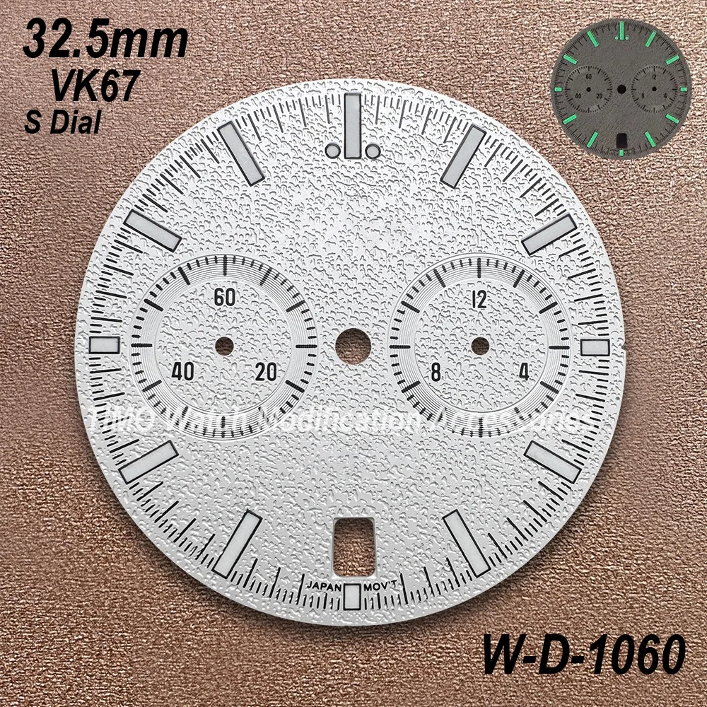 32.5 ミリメートル S ロゴマットダイヤル VK67 ムーブメントに適したグリーン Lminous 品質スピードウォッチ修正アクセサリー