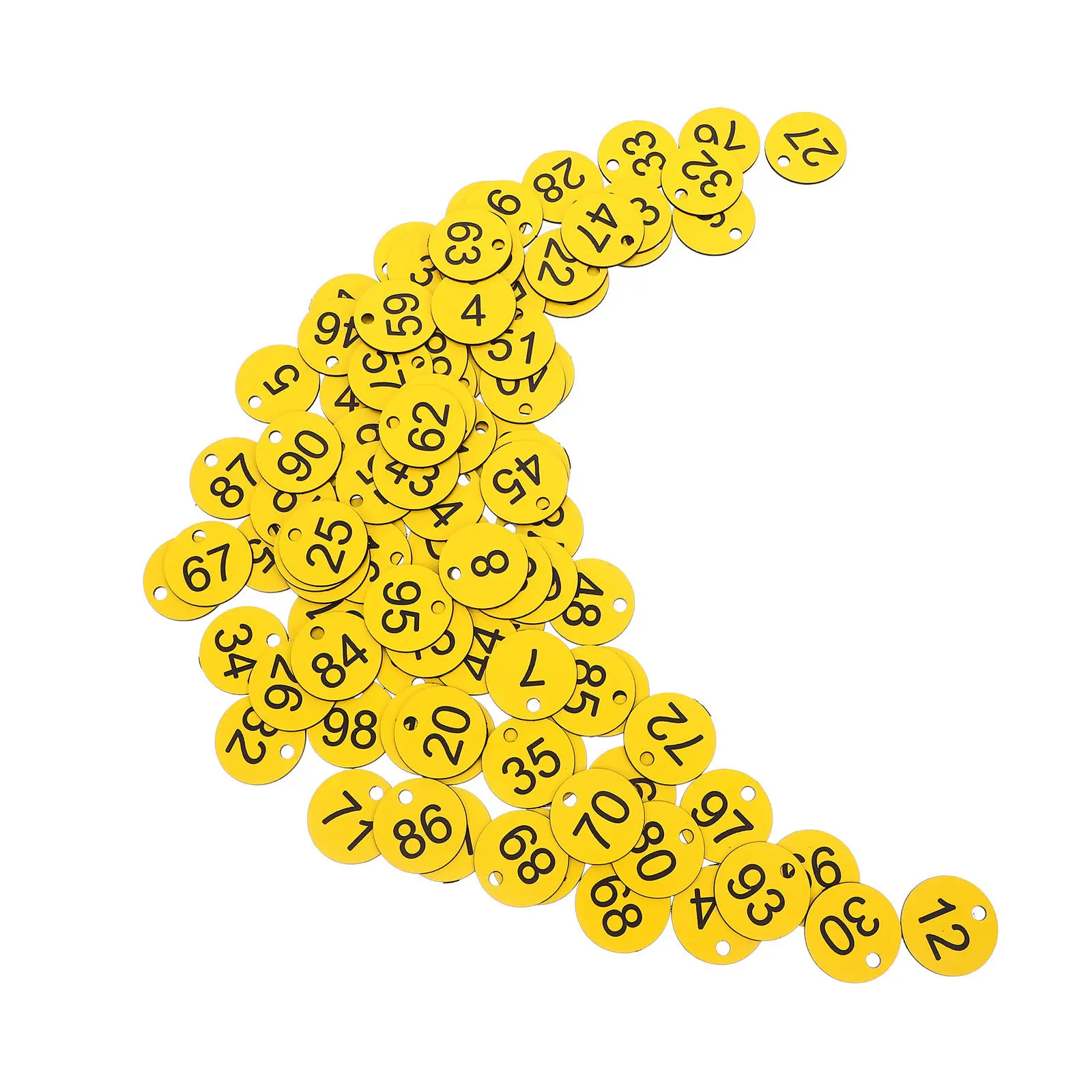 100Pcs Numbered Plastic Key Tags Holes Circular Number Labels Keychain Id Gym Sauna Hotel School Management