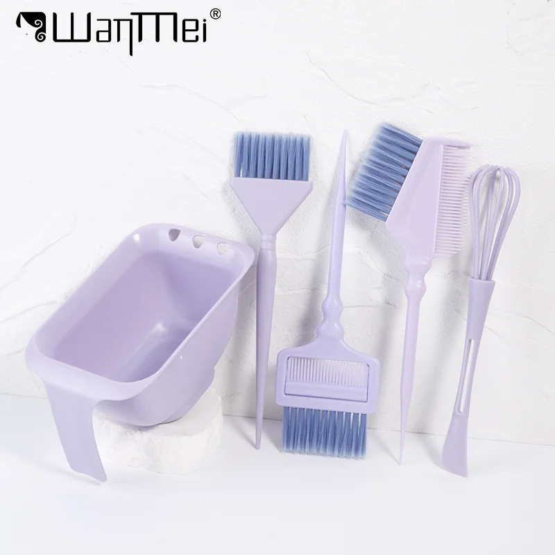 5pcs Professional Hair Coloring Kit Stirring Rod Brush with Large Capacity Toning Mixng Container Reusable Hair Dye Tools Set