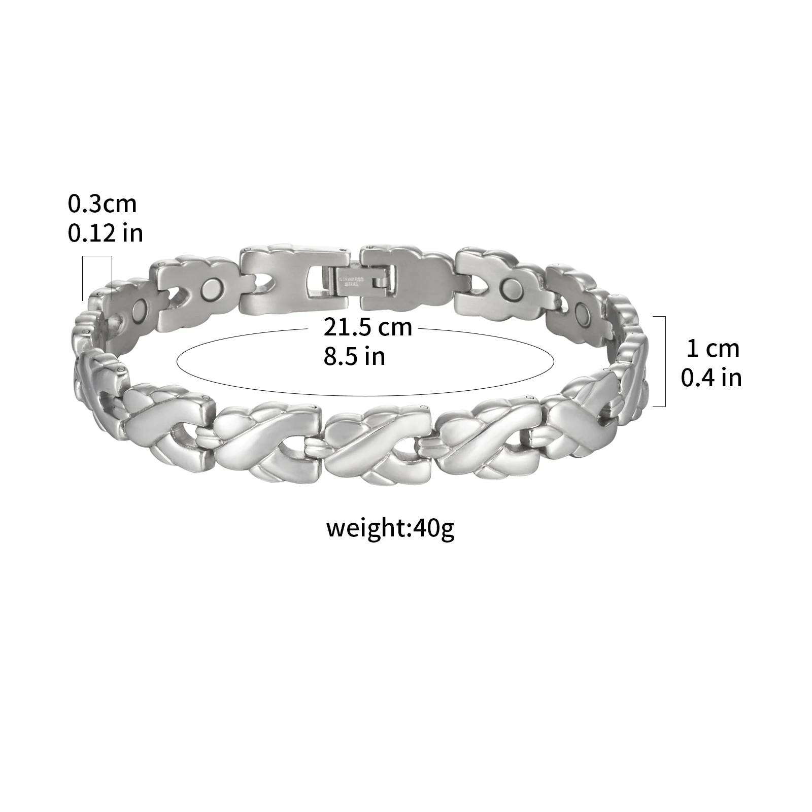 Wollet Magnetic Bracelet for Women Men, Titanium Bracelet with Magnet Classic Design Jewelry Gift