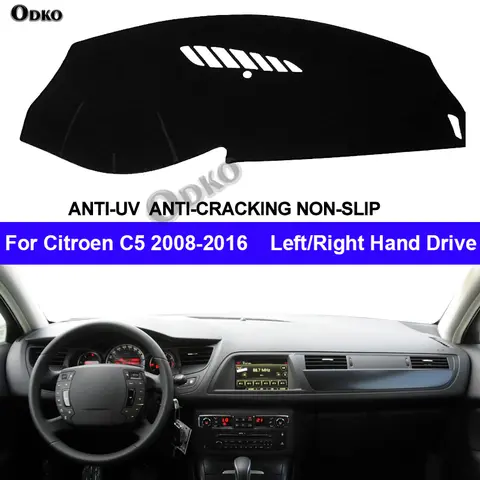 Osłona deski rozdzielczej do Citroena C5 2008-2016, mata ochronna na konsolę środkową, dywanik na deskę rozdzielczą, redukujący promienie słoneczne, 2015 2014 2013 2012