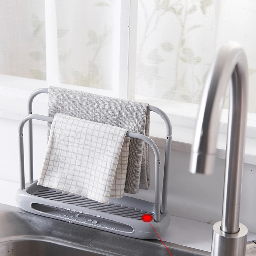 

Plastic Kitchen Holder Sponge Soap Brush Rack Lightweight Double Layer Cleaning Cloth Storage Easy Installation Dish