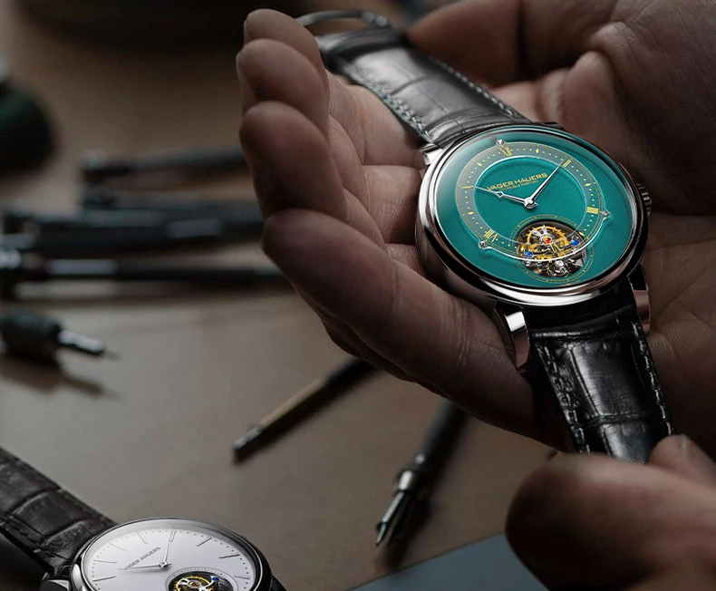 Neujahrsuhr, Geschenk, limitierte Auflage, echte Uhr, mechanische Herrenuhr, Tourbillon, hohles Leder, wasserdicht