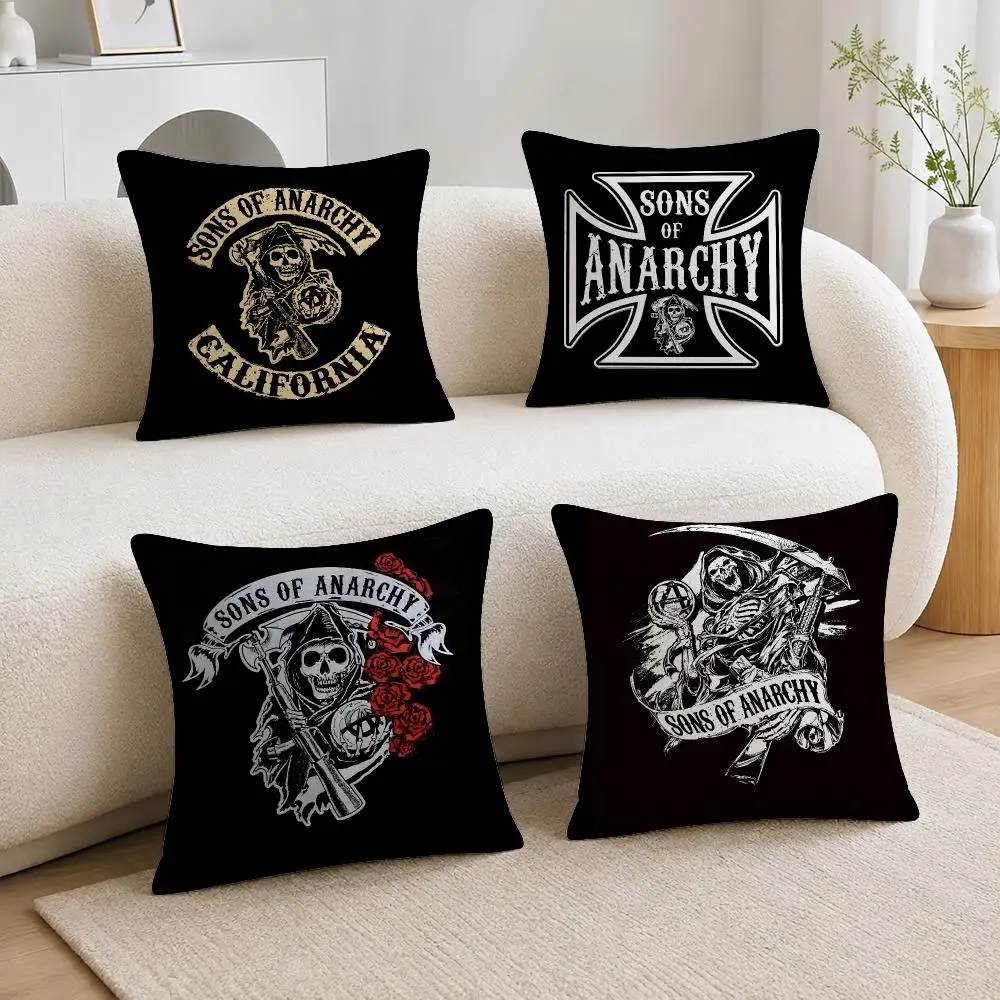 TV Series Sons of Anarchy Cushion Cover Soft Plush Cushion Covers Fluffy Throw Pillow Cases for Sofa Bedroom Home Decor