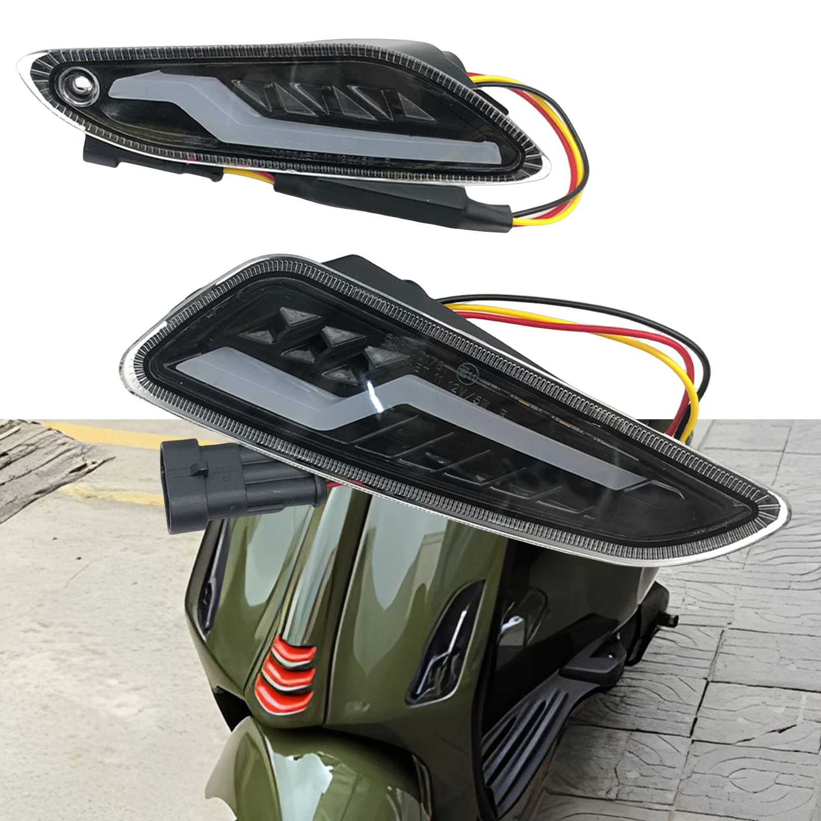 

Motorcycle LED Turn Signal Light Lamp For PIAGGIO VESPA Elettrica Sprint/ 50/125/150cc Primavera 3V 4V