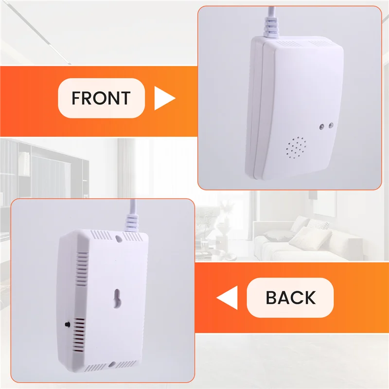 

Gas Leak Detector Combustible Propane Butane Methane Leak Warning Combustible Gas Alarm Sensor For Home Security EU Plug-B12B