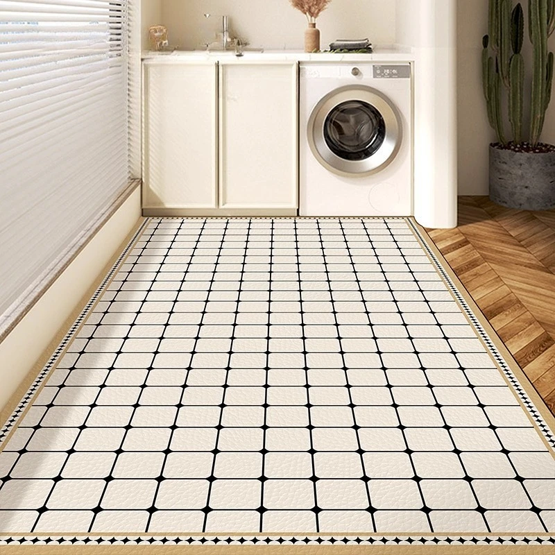 Simple Balcony Carpet PVC Leather Kitchen Floor Mat Anti-slip Dirt-resistant Foot Mats Oilprood Washable Easy Clean Rug 러그 Ковер
