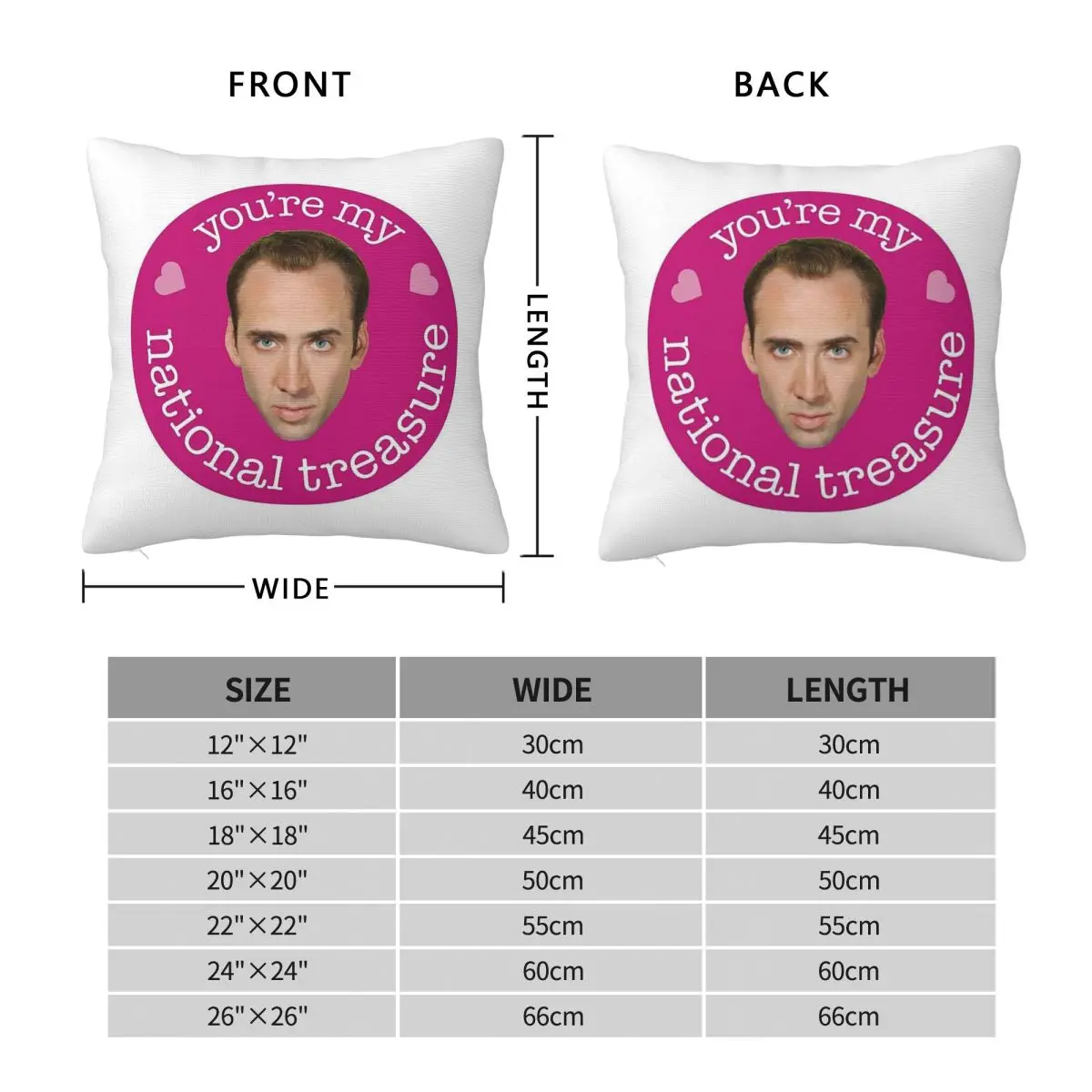 Nicolas Cage National Treasure Square Pillowcase Polyester Linen Velvet Creative Decorative Throw Pillow Case Sofa Cushion Cover