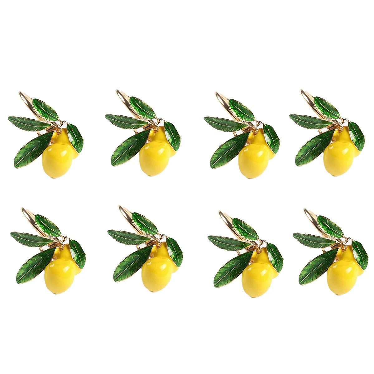 

Napkin Rings Set of 8 Lemon Wedding Napkin Holder Gold Napkin Buckle for Table Decor Parties Holiday Family Gathering