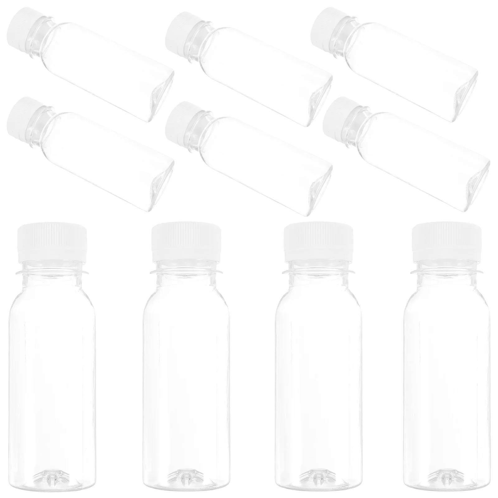 

10 Pcs Containers Milk Bottle Juice Press Portable Clear Bottles Refrigerator Drink Supply