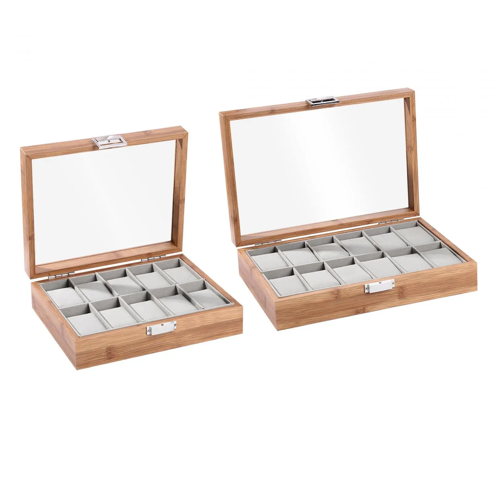Watch Storage Box, Watch Organizer Holder Lockable Watch Case Container Wooden Watches Box Jewelry Display Case for Men Women,