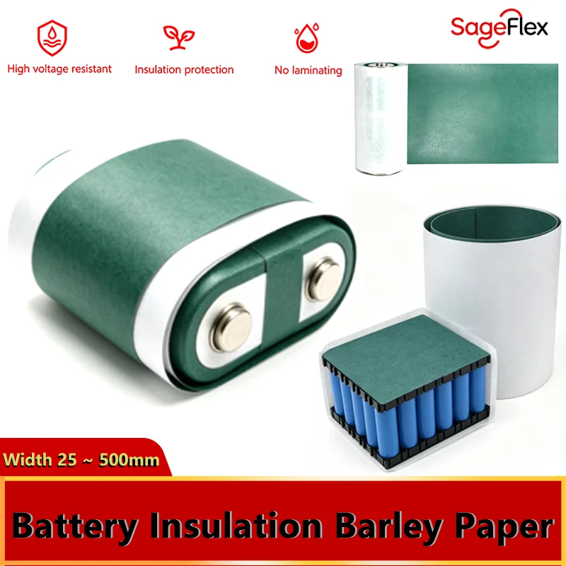 2~50m 18650 21700 Li-ion Battery Pack Cell Insulated Pads Width 25 ~ 500mm With Adhesive Glue Barley Paper Insulation Gasket