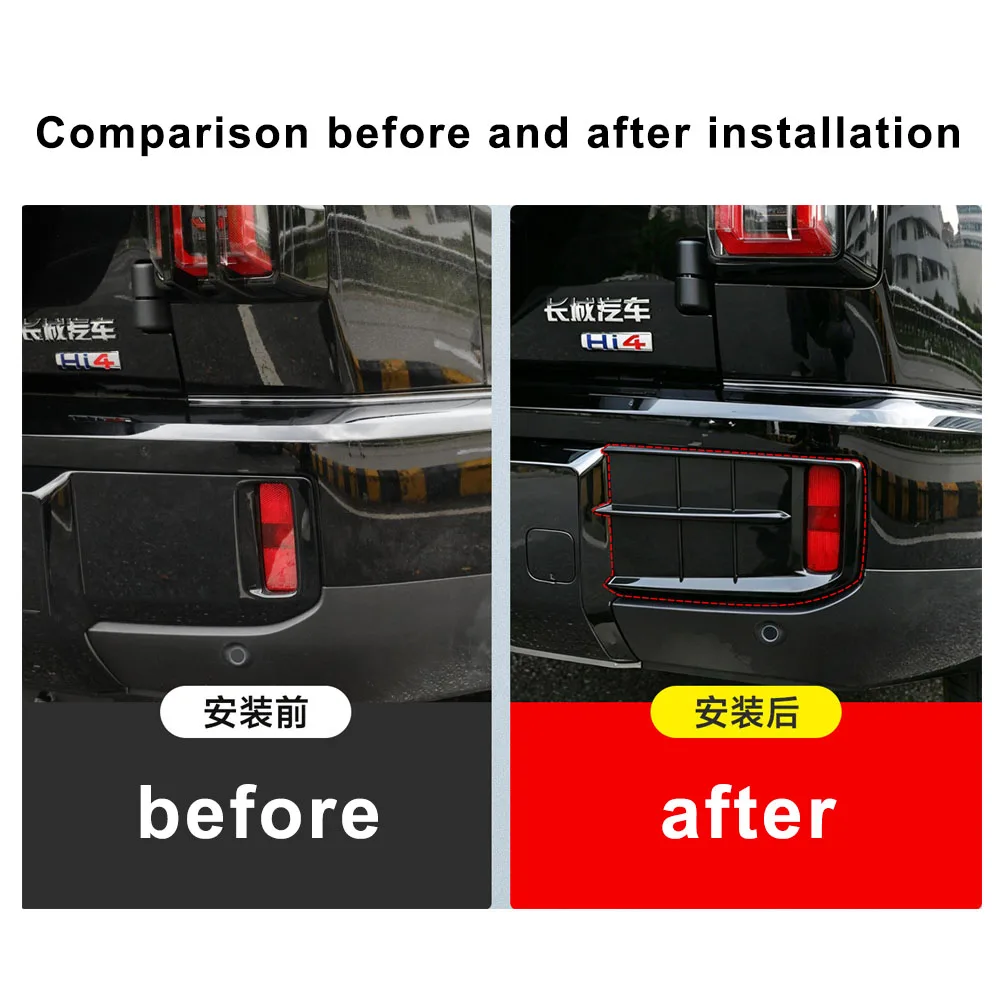 2 Pcs Fit For GWM H10 HAVAL H10 Rear Fog Lamp Decorative Frame Car Modification Parts Off Road Taillight Protection Cover
