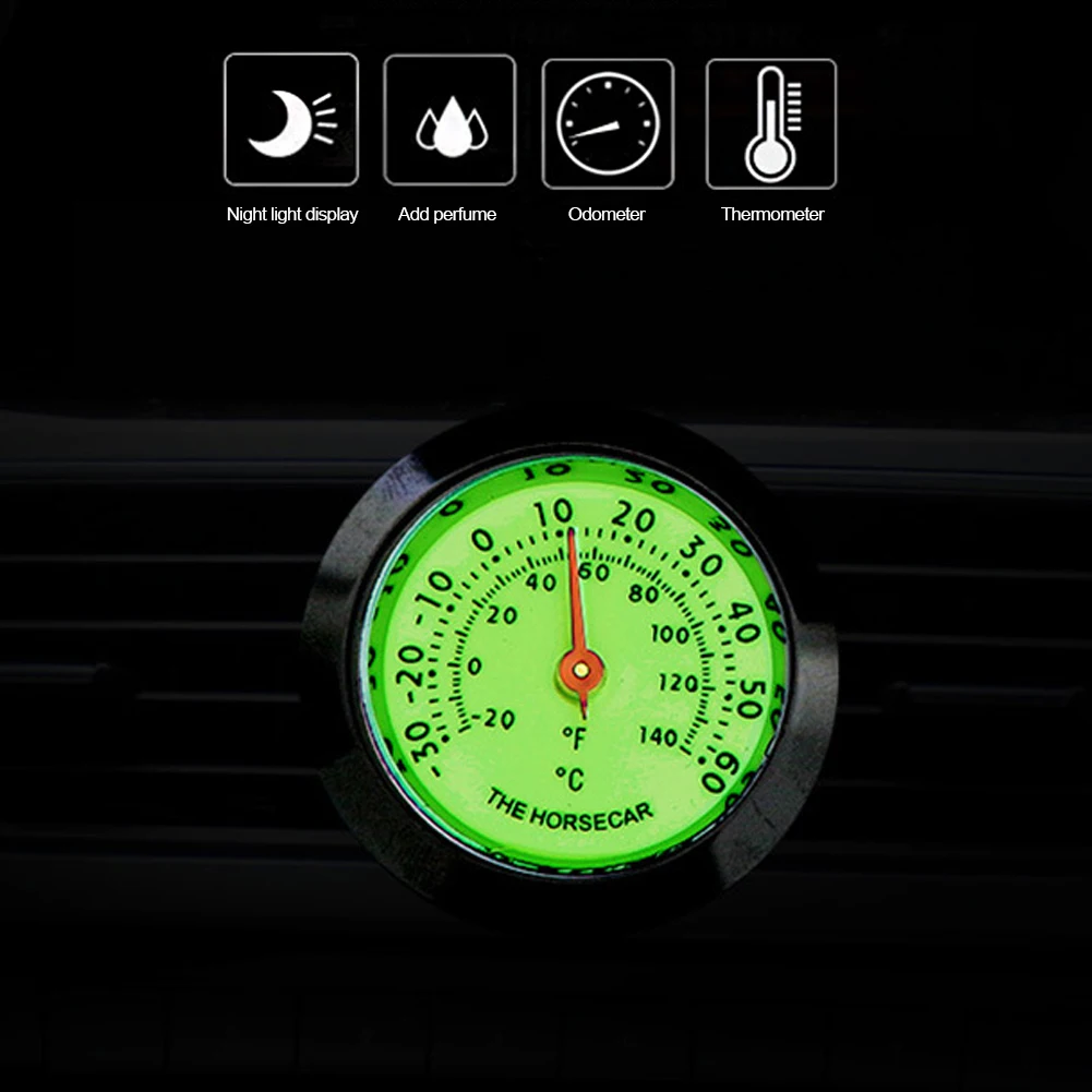 Automobile Air Vent Clip Mini Car Styling Luminous Thermometer Hygrometer Car Ornaments Interior Accessories Decoration