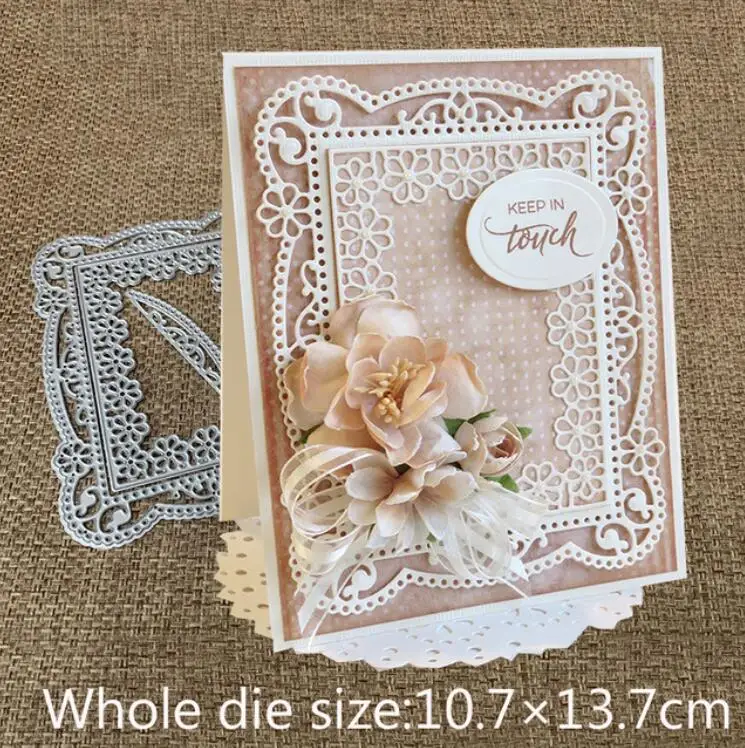 Flower curved rectangular Metal Cutting Dies Stencil Scrapbook Diy Album Stamp Paper Card Embossing Decor Craft Knife Mould