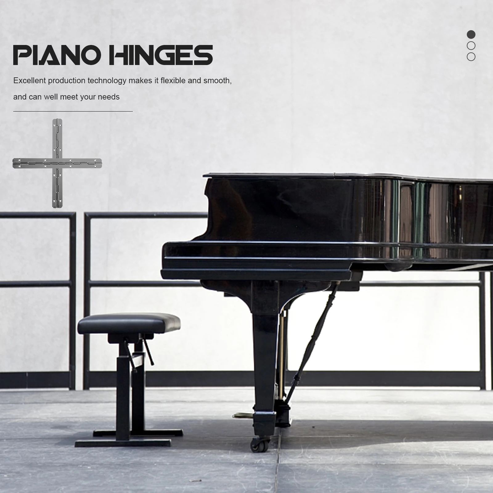 

10Pcs Piano Hinges Heavy Duty Iron Material Silent Smooth Operation Cabinet Doors Wardrobe Furniture Hinge Long Continuous Hinge