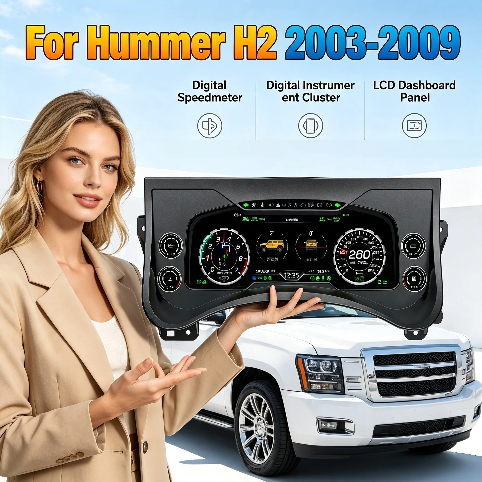 Android 13 For Hummer H2 2004-2007 Car Radio Stereo Navigation GPS Stereo Player Carplay Bluetooth DSP 4G WIFI Head Unit