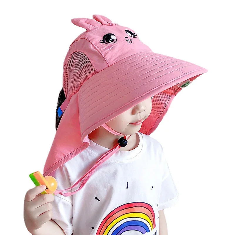 Fashion Big Brim Baby Sun Hat Summer Spring Kids Bucket Hat Cotton Children Cap Beach Travel Kids Hats Caps For 4 To 9 Years Old