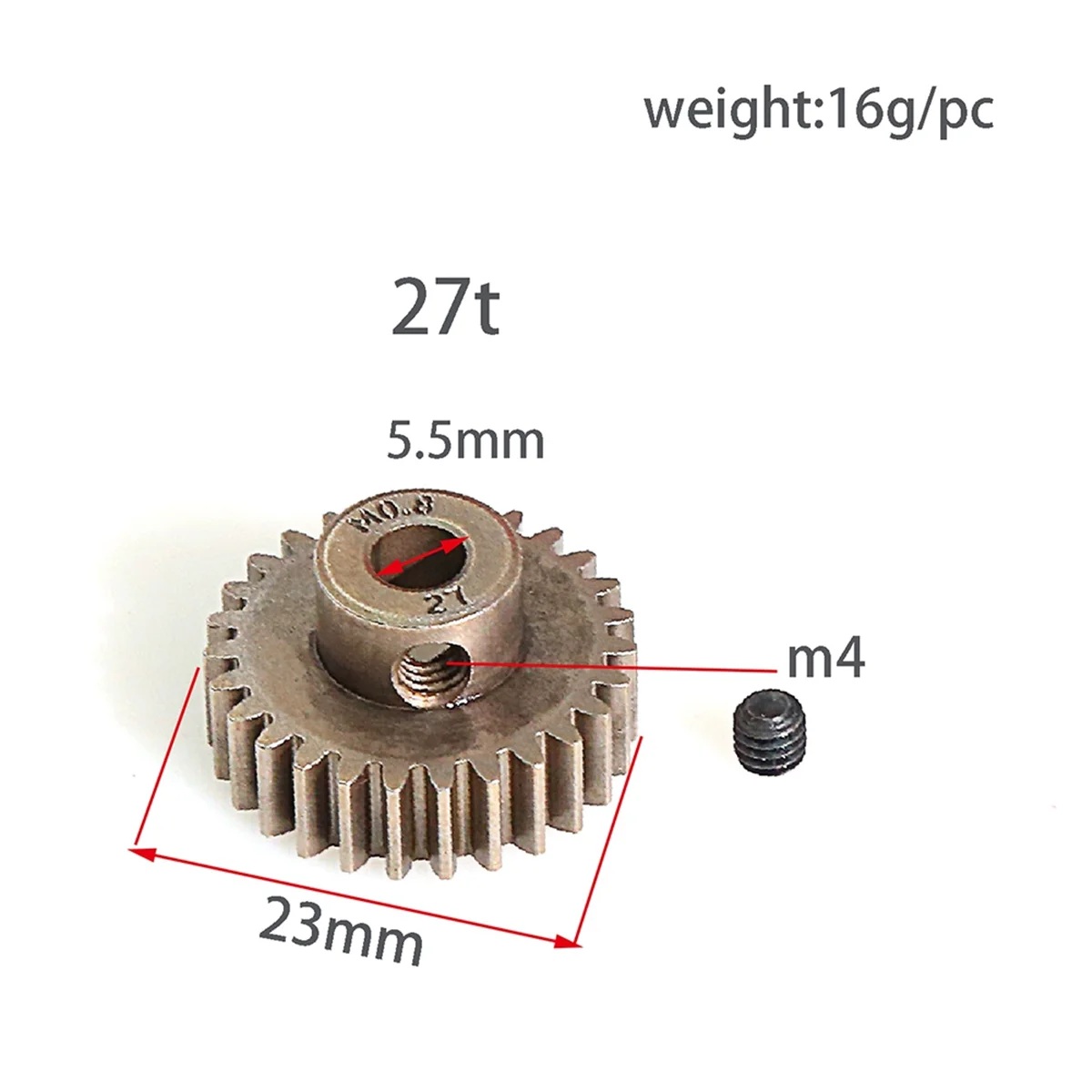 AT42 M0.8 27T ترس المحرك ترس ترس 5647 لـ UDR غير محدود الصحراء المتسابق 1/7 RC قطع غيار السيارات