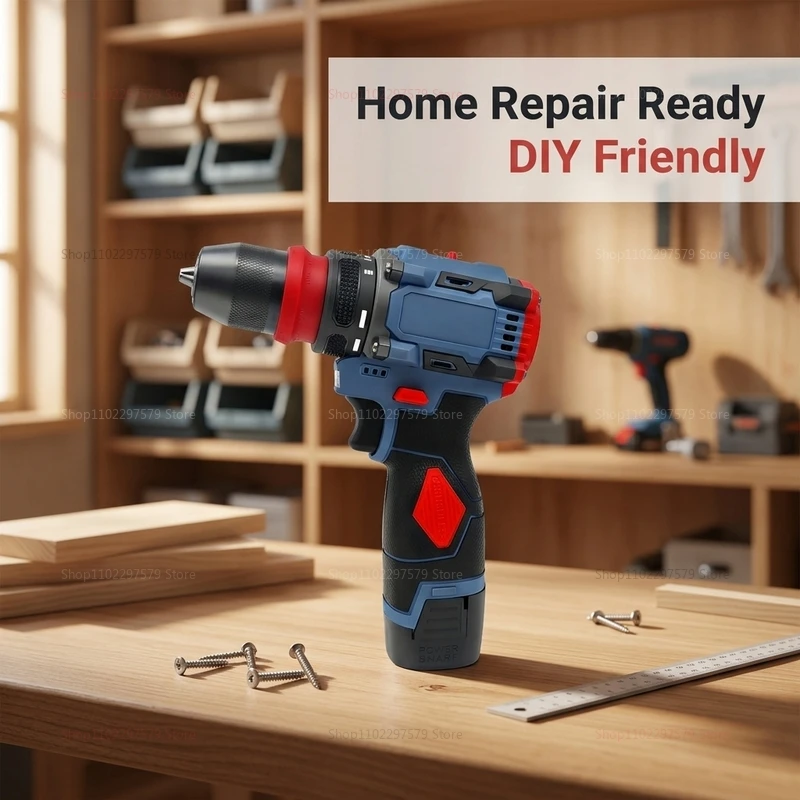 16.8V 2 in 1 Brushless Electric Screwdriver Drill Cordless Power Tool for Home Repairs DIY Electronics Furniture Assembly