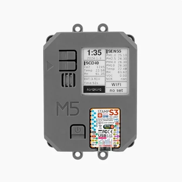 Original M5 Stack AirQ All-in-One Low Power Air Quality Monitoring Device 1.54” Ink Screen