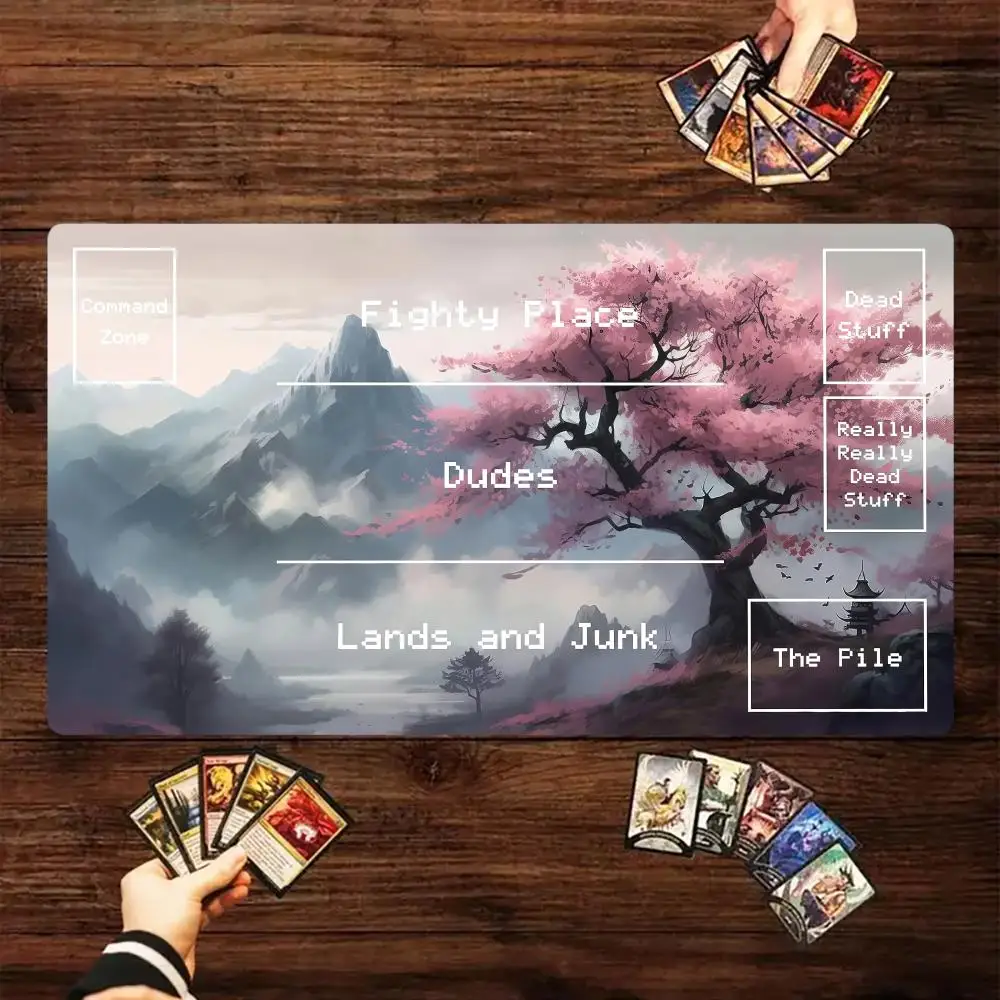 Cherry blossom forest Mouse Pad Card Game Mat Large Szie Computer Office Mousepad Non-slip for MTG DTCG CCG RPG Trading Mats