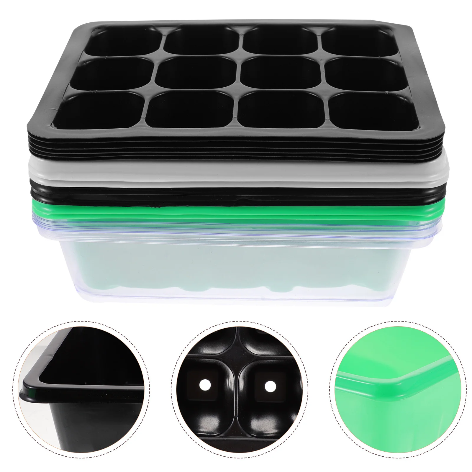 

6pcs Breathable Seedling Tray 12-Hole Plant Germination Trays For Indoor Outdoor Gardening Sowing Growing Tool Greenhouse