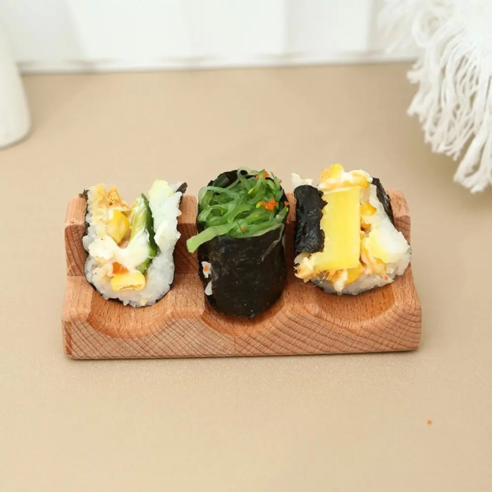 1/2/3/4/5 Slots Wooden Sushi Rack U-shape Japanese Style Sushi Maker Holder Innovative Multi Purpose Sushi Display Stand Store