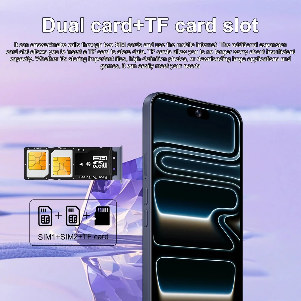 K-Touch Mobile Phones For 17 Pro Max Smartphone Android 5G Cell Phone 22GB RAM 2TB ROM 7.3 Inch HD Full Display 7800mAh Battery 48MP Camera Face Recognition 5G Dual SIM Unlocked Android 15 Smartphone