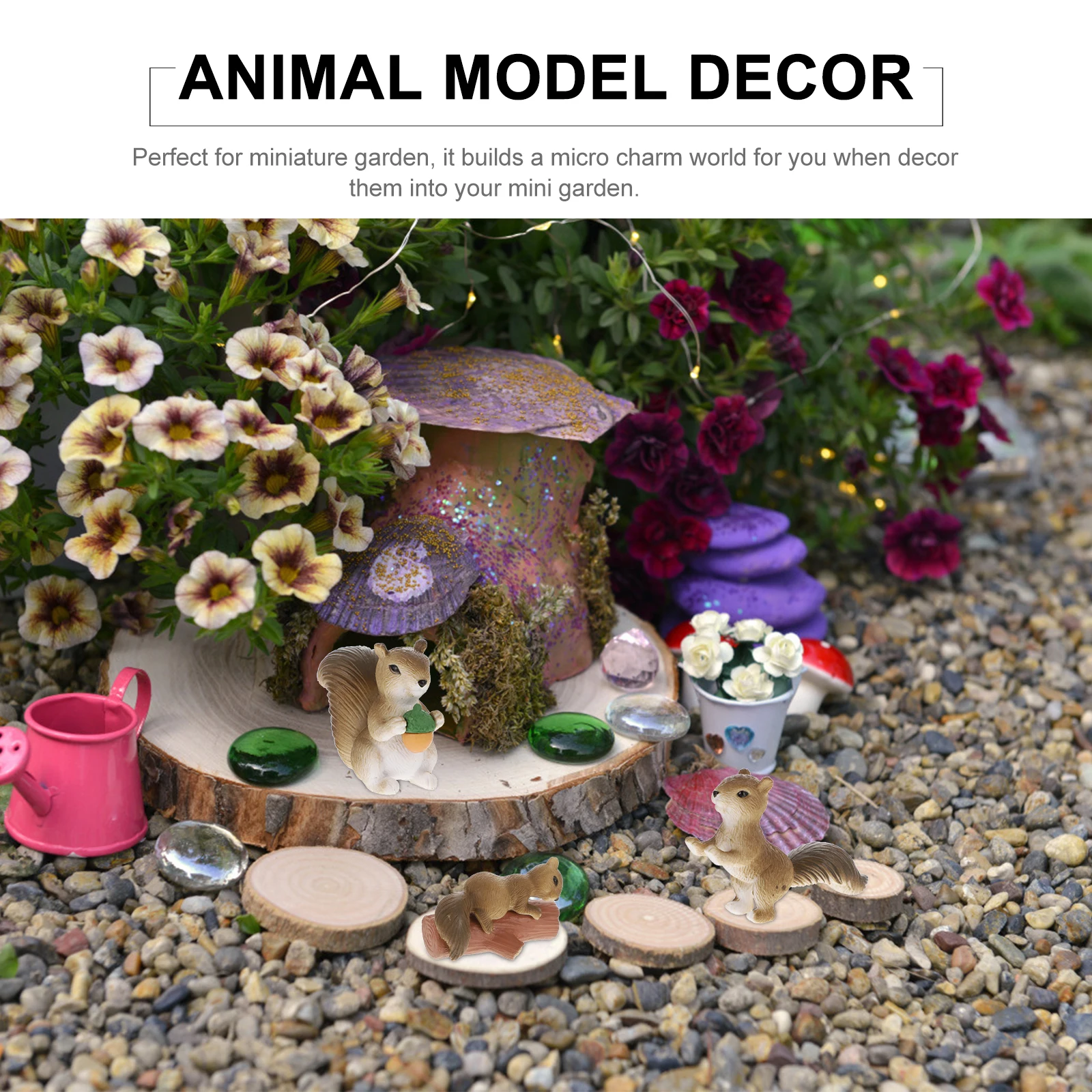 

4 Pcs Resin Squirrel Figurines Durable Lifelike Miniature Animal Garden Decor Bright Colors Fade Resistant Perfect Gifts