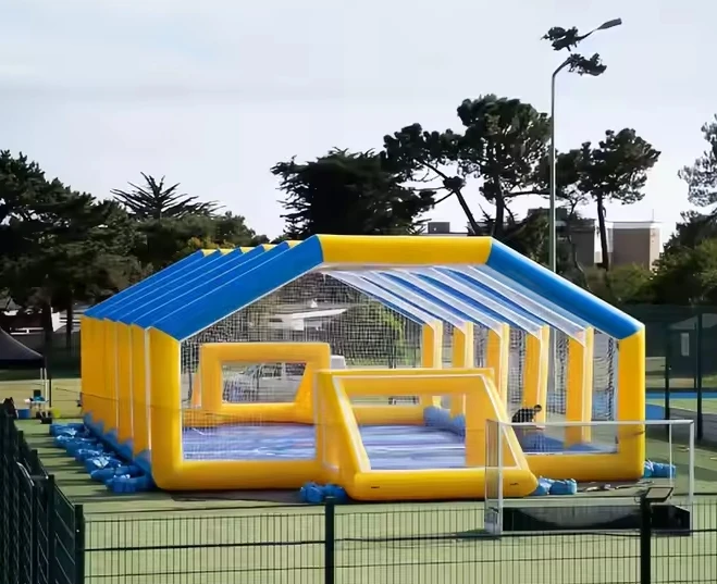 Inflatable Football Field for Outdoor Sports, Large Inflatable Soccer Field for Pool Parties and Events