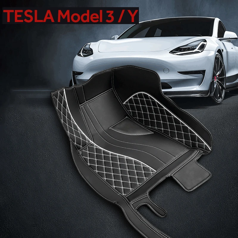 For Tesla Model 3 Model Y 2023 2022 2021 2020 Foot Floor Mats Protection Front & Rear Full Set Liner All Weather Waterproof