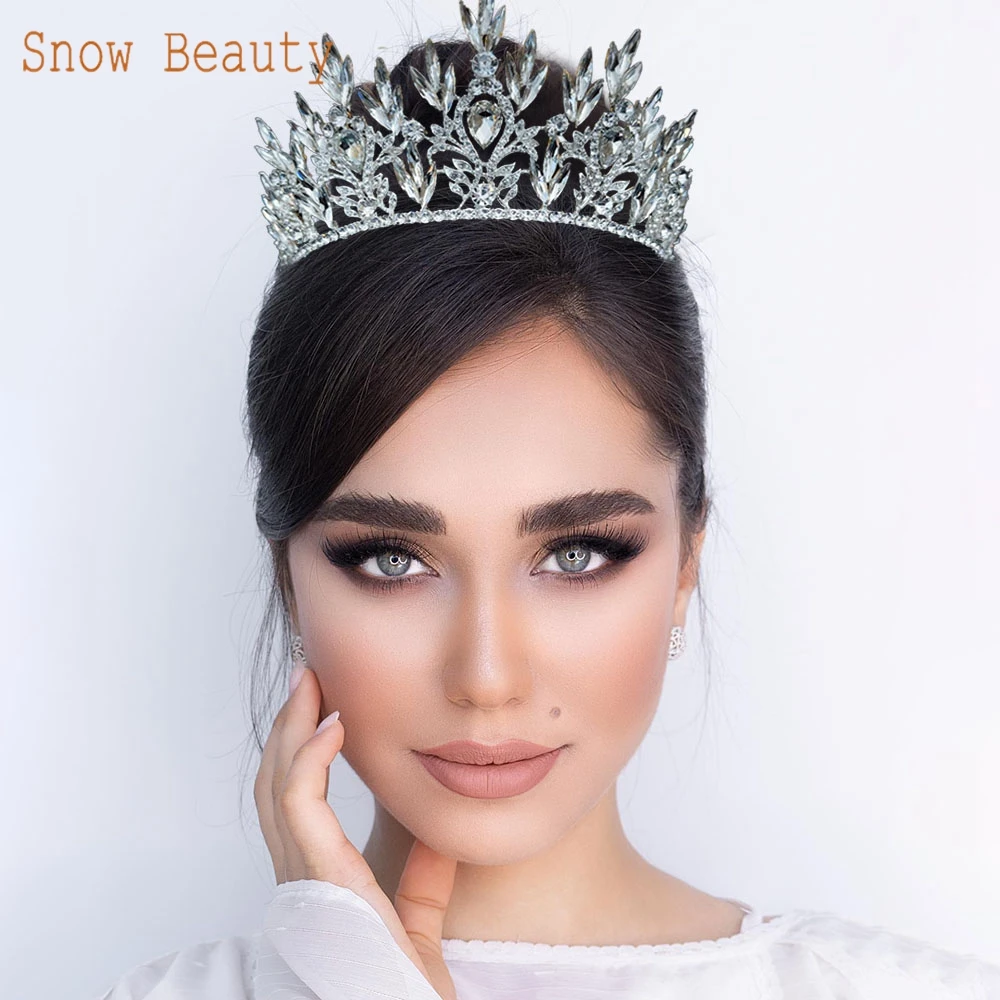 

A262 Fashion Crystal Bridal Crown Wedding Hair Accessories Luxury Baroque Headband Princess Diadem Women Tiaras Headwears