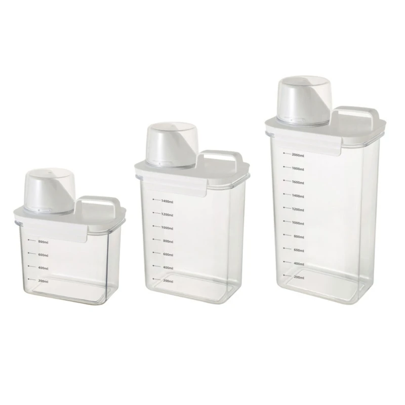 

Practical Storage Container Airtight Detergent Dispenser with Measuring Cup Drop shipping