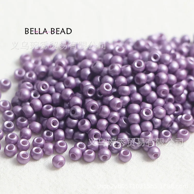 2/3/4mm perle di vetro di colore solido in polvere di perle ad alta protezione fatte a mano fai da te perline braccialetto collana materiale